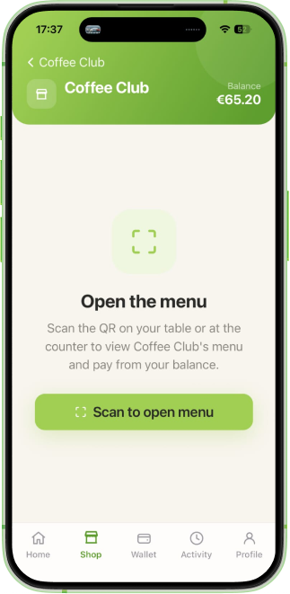 Scan to Open Menu